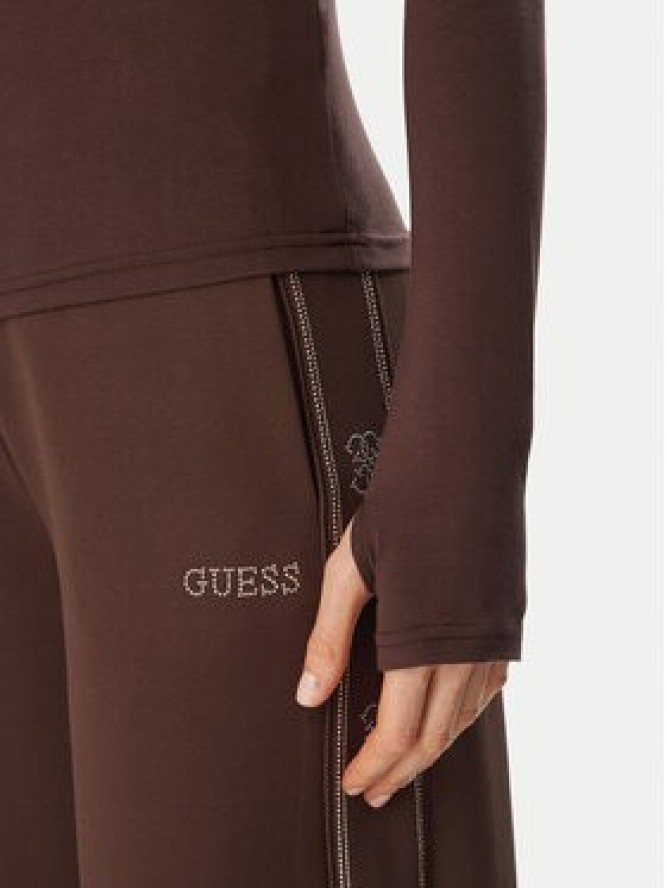 Guess Bluzka V6BP11 K6907 Brązowy ciemny Slim Fit
