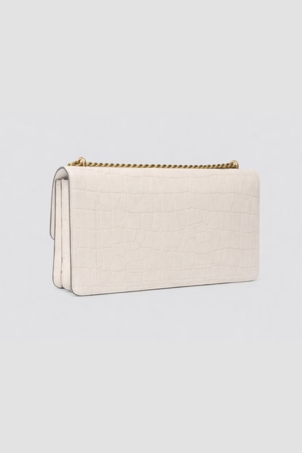 PINKO Biała listonoszka damska Love One Classic DC Cocco Nabuccato