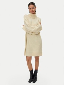 Vero Moda Sukienka dzianinowa Aquarius 10331900 Beżowy Regular Fit