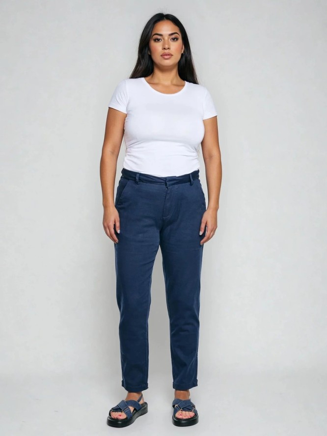 Spodnie damskie chinosy granatowe Danasi 403