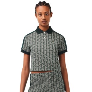 Koszulka damska Lacoste Contrast Collar Monogram