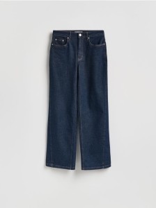 Jeansy wide leg z przeszyciem - indigo jeans