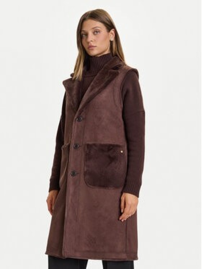 Rinascimento Bezrękawnik CFC0122206003 Brązowy Regular Fit