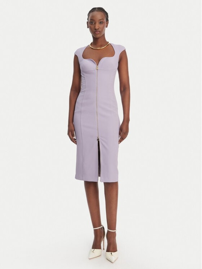 Elisabetta Franchi Sukienka koktajlowa AB-900-61E2-V430 Fioletowy Regular Fit