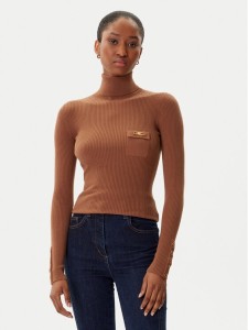 Elisabetta Franchi Golf MK-11B-56E2-V290 Brązowy Slim Fit