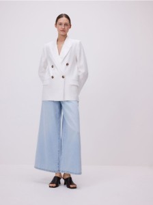 Lniana marynarka - złamana biel