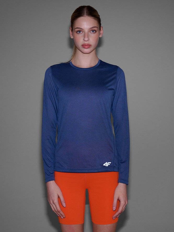 4F Longsleeve do biegania szybkoschnący damski - granatowy XS