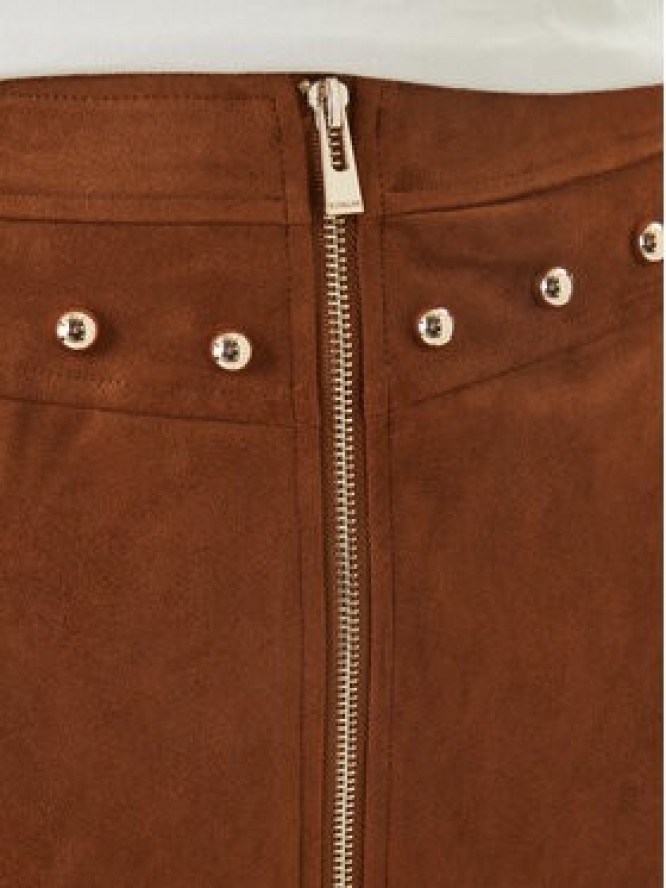 Morgan Spódnica z imitacji skóry 261-JCLAM Brązowy Regular Fit