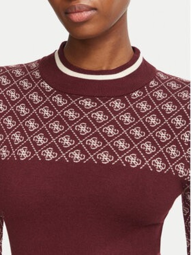 Guess Sweter W5BR24 Z3JD2 Bordowy Slim Fit