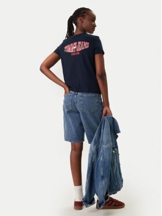 Tommy Jeans T-Shirt Wavy Flag DW0DW22274 Granatowy Regular Fit