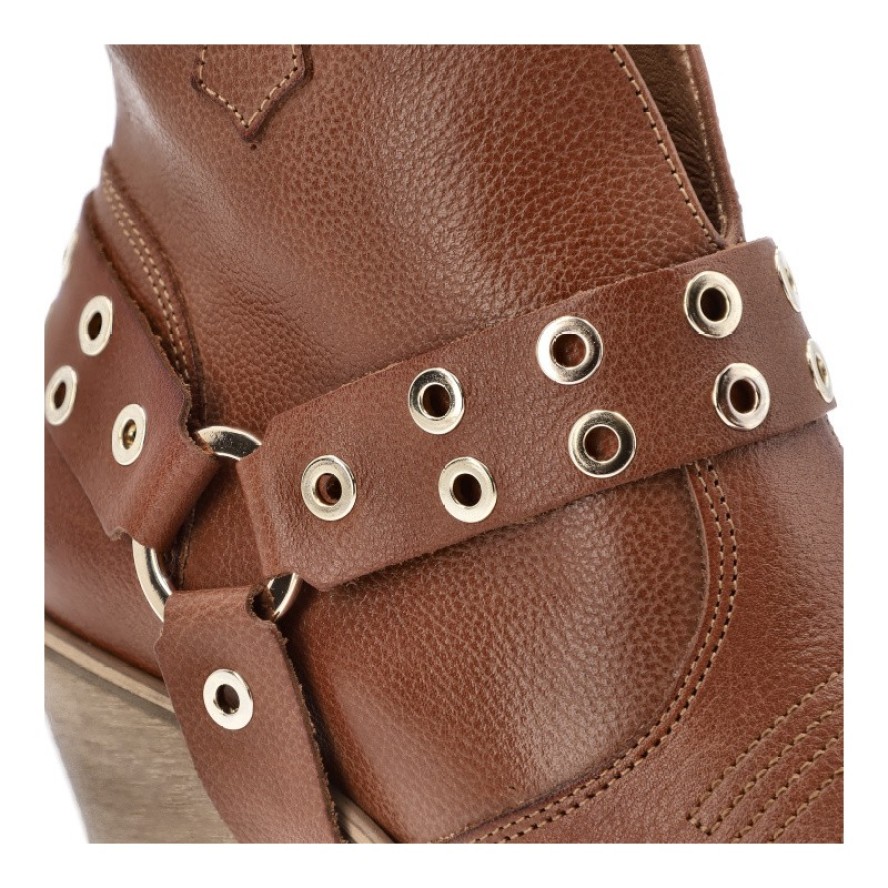 Brązowe Kowbojki Armodo Eleganckie Obuwie Damskie