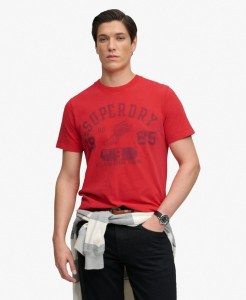 superdry Vintage Prep Relaxed T-Shirt z bawełny – FLARE RED