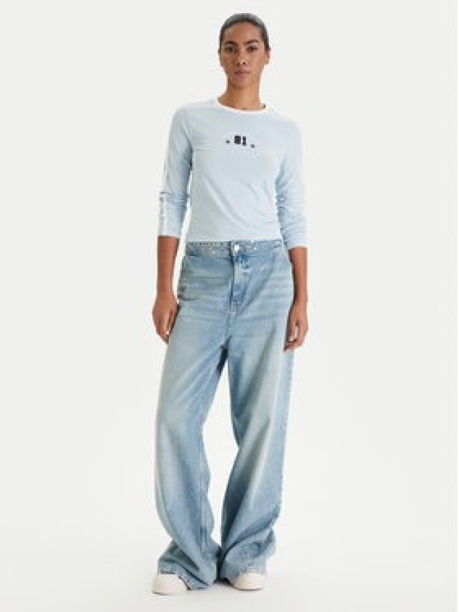 Guess Jeans Bluzka W6RI17 J1314 Błękitny Regular Fit