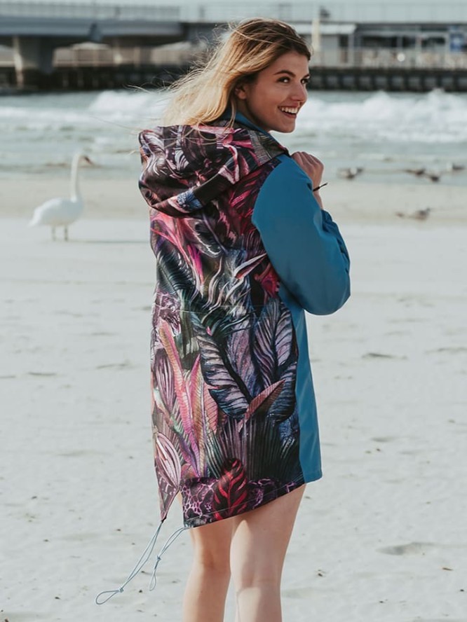 Waikane Vibe Parka w kolorze niebiesko-fioletowym ze wzorem rozmiar: XS