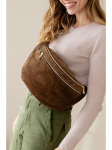 Anna Morellini Skórzana saszetka "Lolanda" w kolorze jasnobrązowym - 36 x 22 x 12 cm rozmiar: onesize