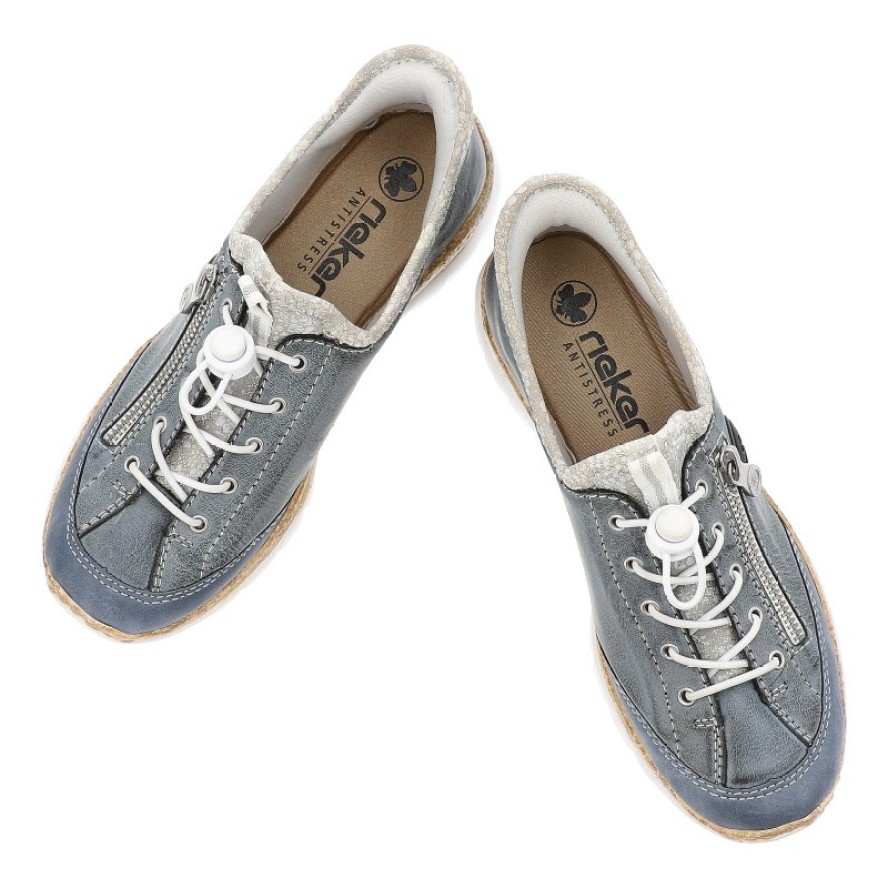 Niebieskie Półbuty Rieker Wsuwane Obuwie Damskie Antistress