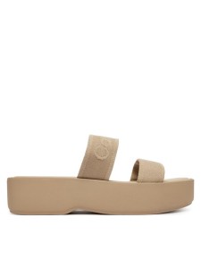 Calvin Klein Klapki Flatform Sndl Webbing HW0HW02878 Beżowy