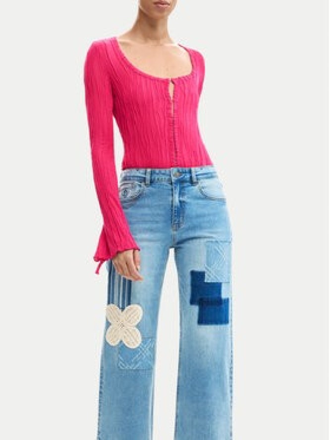 Desigual Jeansy Patch Crochet 26SWDD24 Kolorowy Straight Fit