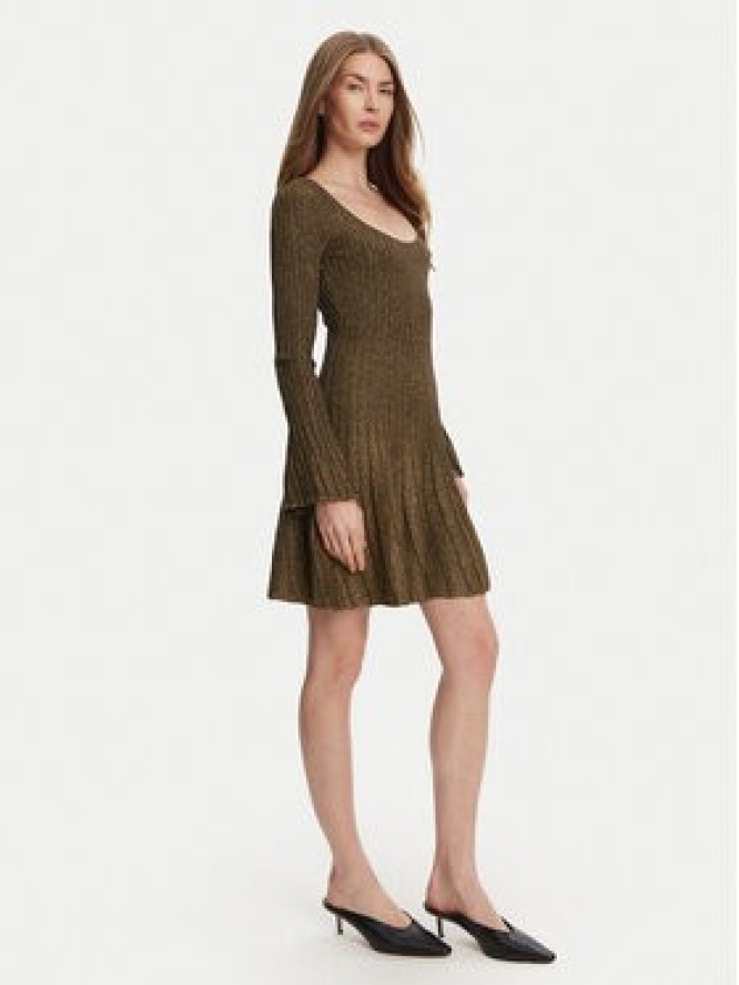 STAUD Sukienka dzianinowa Raquel R25R2116LX Zielony Slim Fit