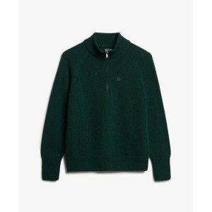 Klasyczny sweter z zamkiem przy szyi dla kobiet z bawełny Superdry