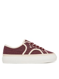 Tommy Hilfiger Tenisówki Platform Vulc Sneaker Piping FW0FW09394 Bordowy