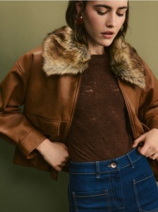 Koronkowe body z długimi rękawami - ciemnobrązowy