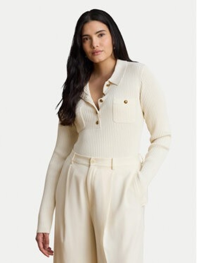 LAUREN RALPH LAUREN Sweter 200P03459003 Kremowy Slim Fit