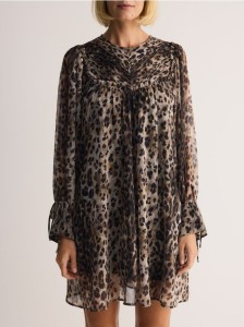 Sukienka mini ze zwierzęcym motywem - wielobarwny