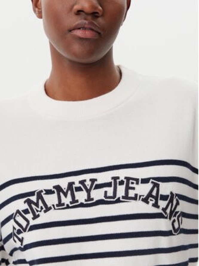 Tommy Jeans Sweter Varsity DW0DW20251 Écru Regular Fit