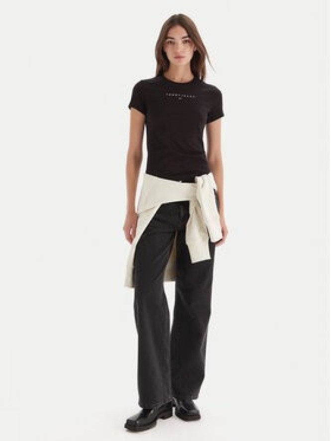 Tommy Jeans T-Shirt Bling Linear DW0DW21550 Czarny Slim Fit