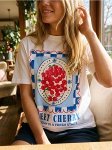 Bawełniana koszulka z nadrukiem - biały