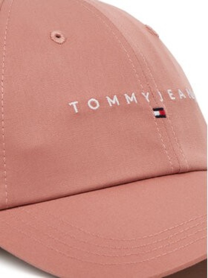 Tommy Jeans Czapka z daszkiem Linear Logo 6 Panel AW0AW16868 Różowy