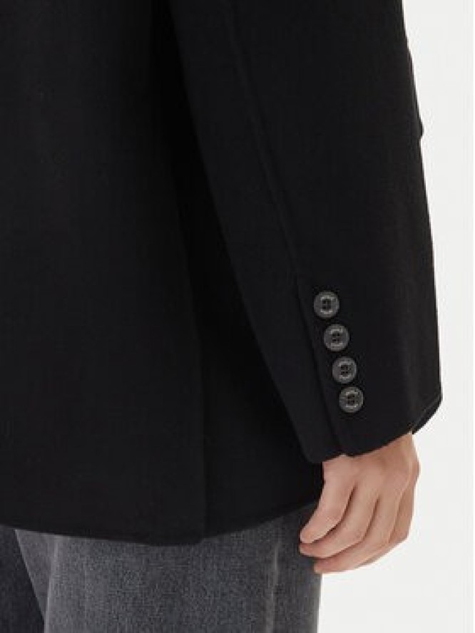 ViCOLO Płaszcz wełniany TF0005 Czarny Regular Fit