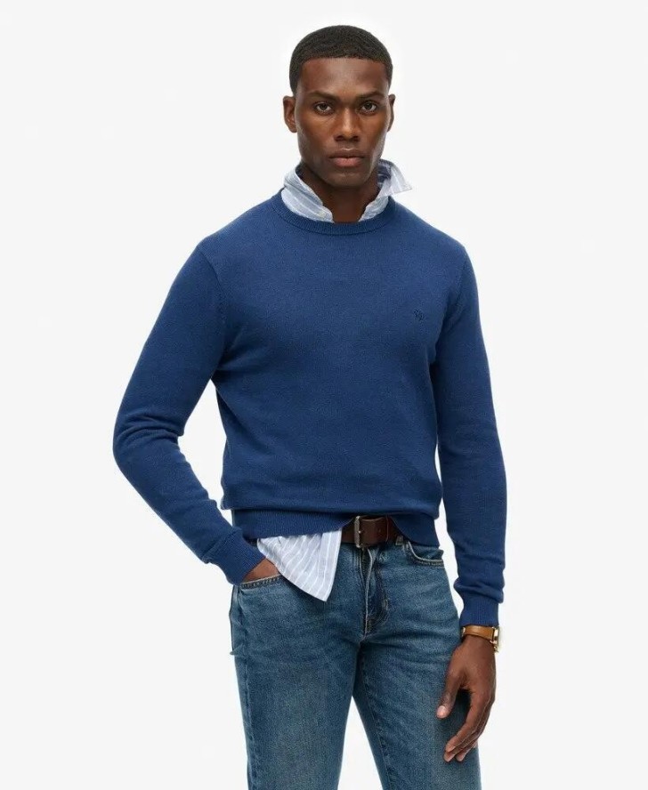 superdry Essentials Cotton Jumper – 100% bawełna organiczna, relaxed fit –