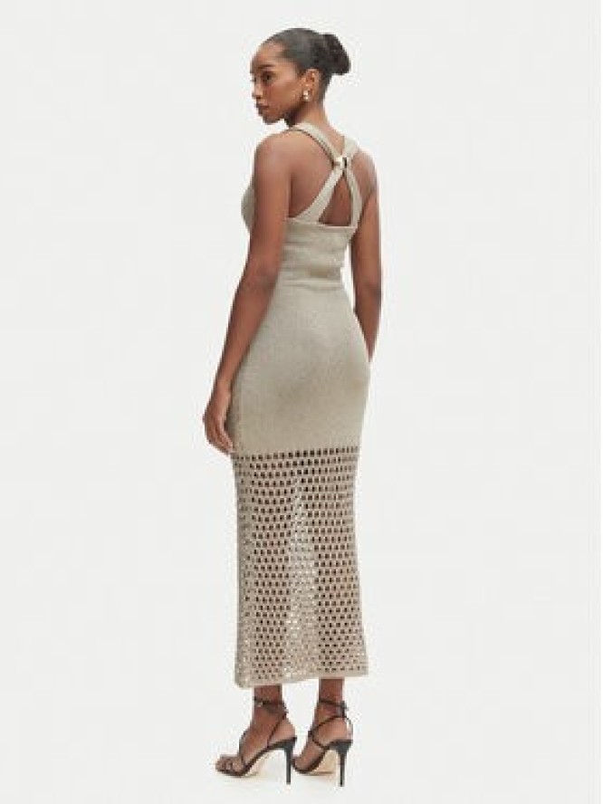 Simona Corsellini Sukienka letnia P26CPABO0301 Beżowy jasny Slim Fit