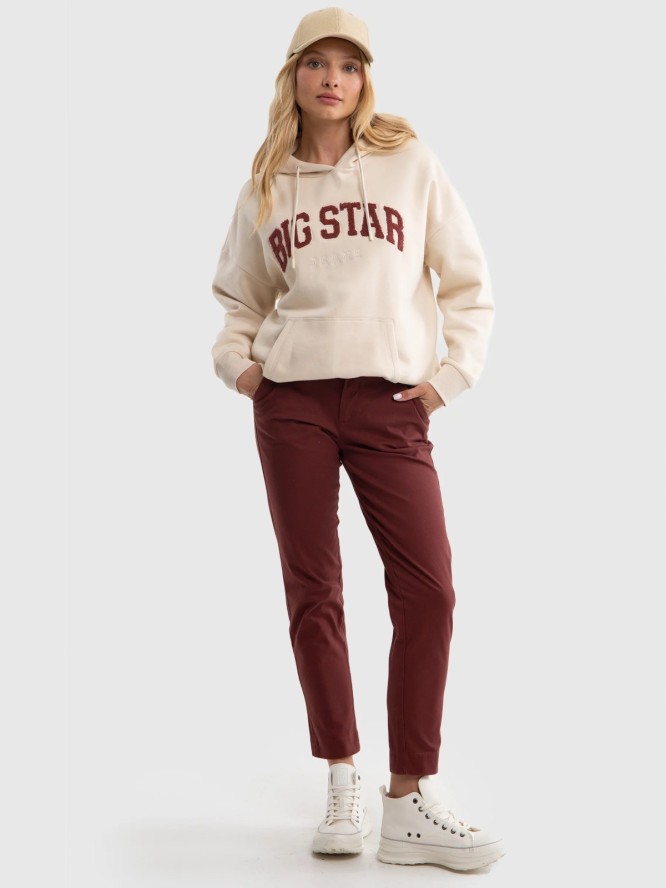 Spodnie damskie chinosy bordowe Danai 604