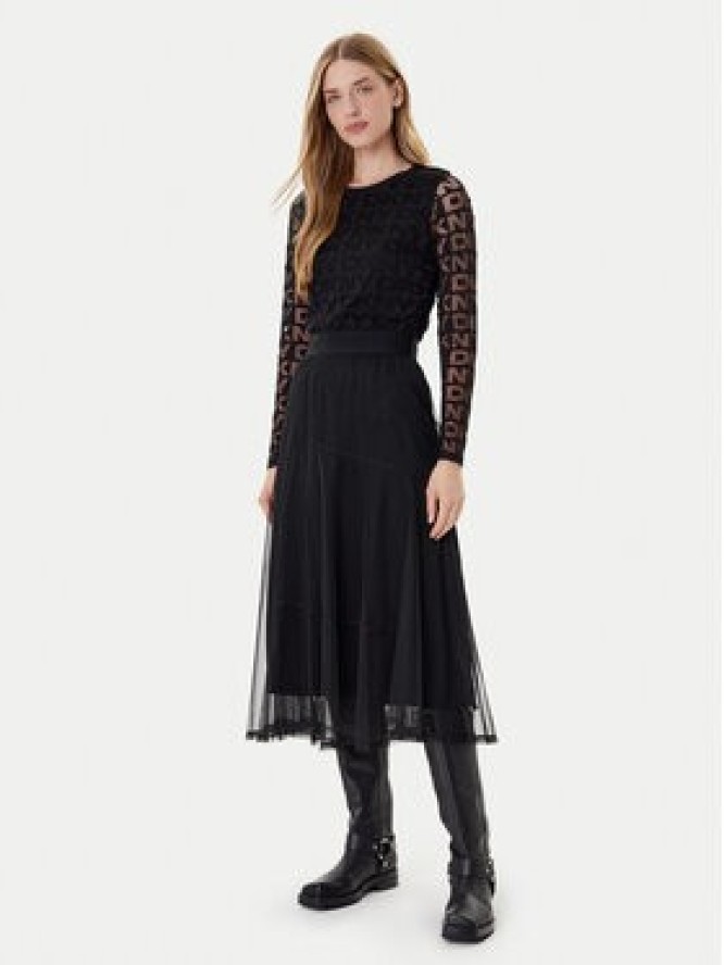 DKNY Spódnica midi P5GG7CMD Czarny Regular Fit