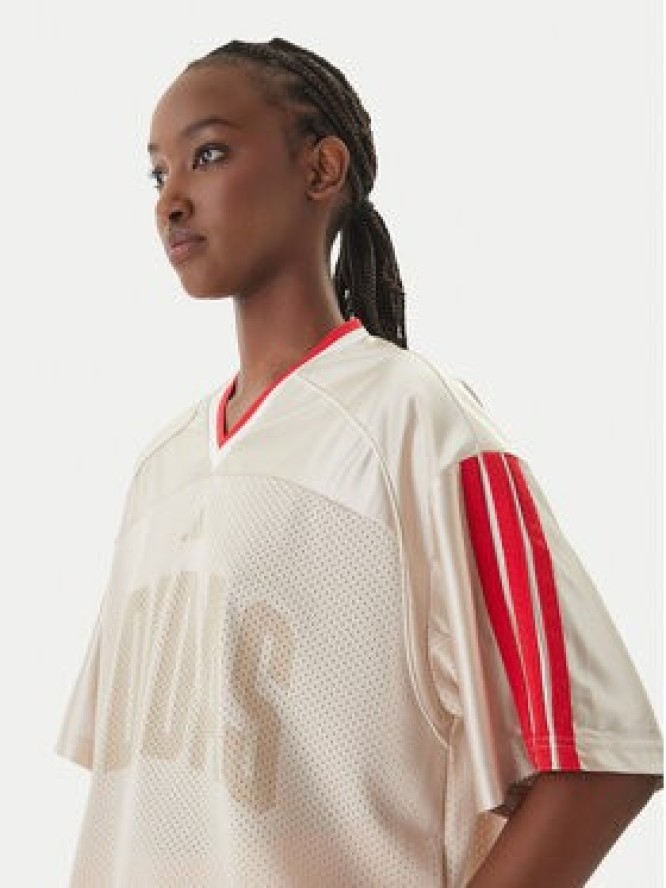 adidas T-Shirt Stadium JZ1073 Beżowy Loose Fit