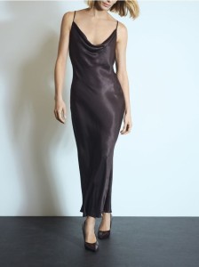 Sukienka maxi z wiskozy - ciemnobrązowy