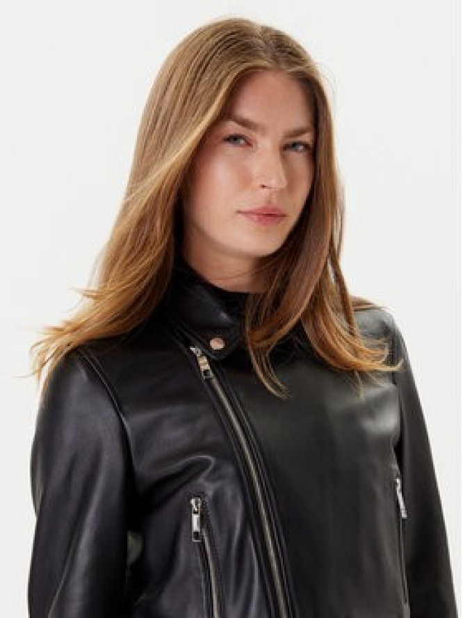 BOSS Kurtka skórzana Sayuri 50548471 Czarny Regular Fit