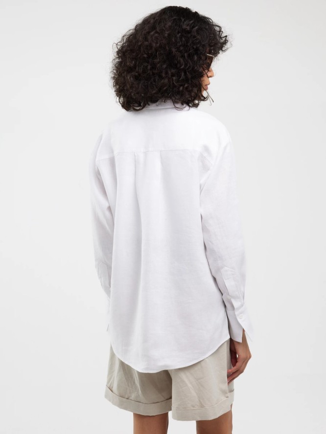 Koszula damska lniana biała Lameni 101