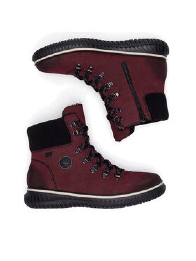 Rieker Trzewiki 74247-35 Bordowy