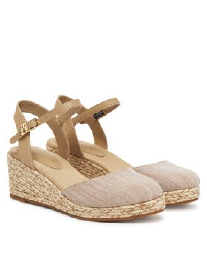 Tommy Hilfiger Espadryle Chambray Mid Wedge Espad FW0FW08477 Beżowy