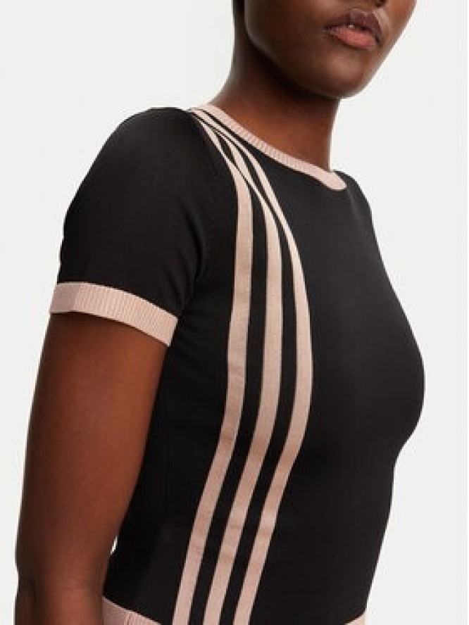 adidas T-Shirt Knitted 3-Stripes JJ0960 Czarny Slim Fit