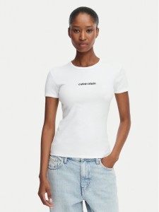 Calvin Klein Jeans T-Shirt LV047G816G Biały Slim Fit