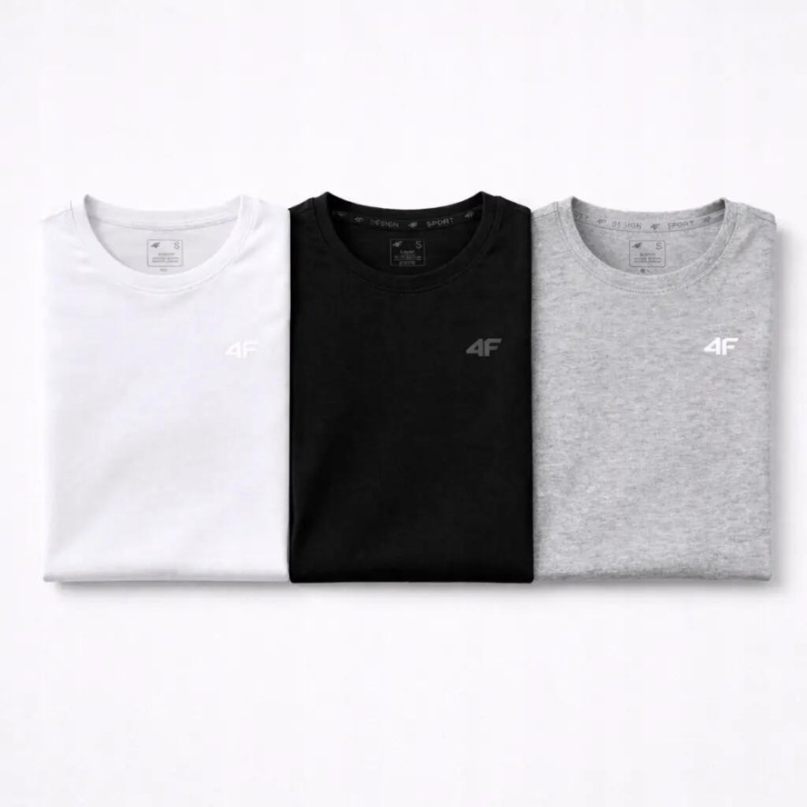 T-SHIRT DAMSKI 4F KOSZULKA SPORTOWA ZESTAW KOMPLET 3 SZTUKI L F3306 SS26