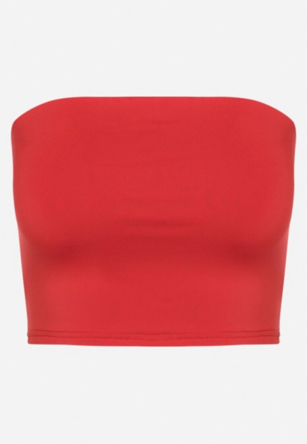 Czerwony Dopasowany Top z Gumką na Plecach Arohia