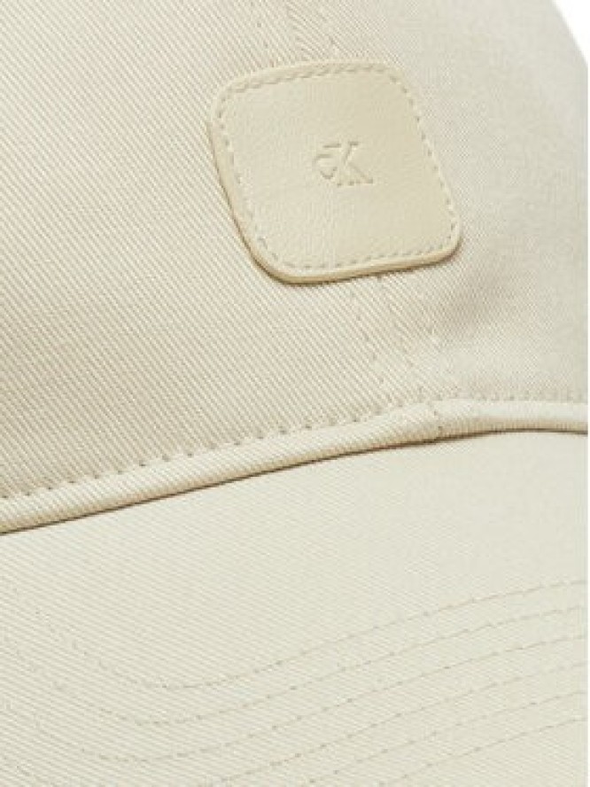 Calvin Klein Jeans Czapka z daszkiem Mono Leather Patch Twill Cap LV04K5052G Biały
