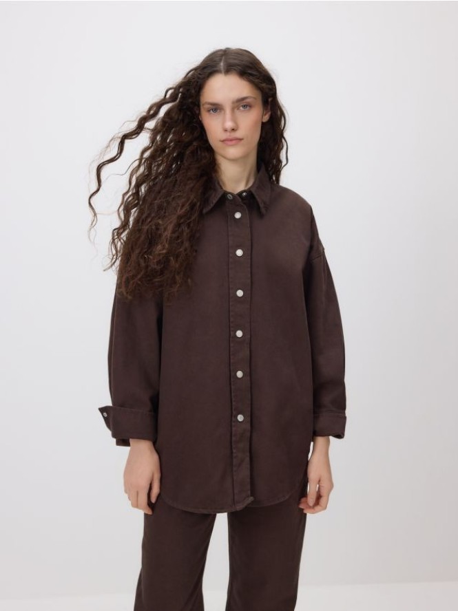 Jeansowa koszula - dark grey jeans