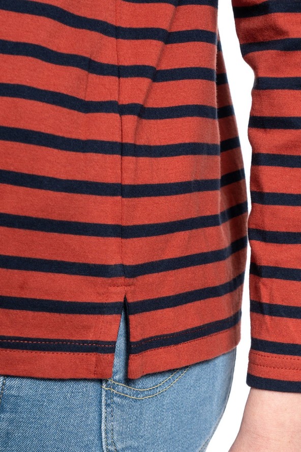 DAMSKA KOSZULKA Z DŁUGIM RĘKAWEM LEE LS SCOOP NECK TEE REGULAR FIT RED OCHRE L44DYKOE 112109832